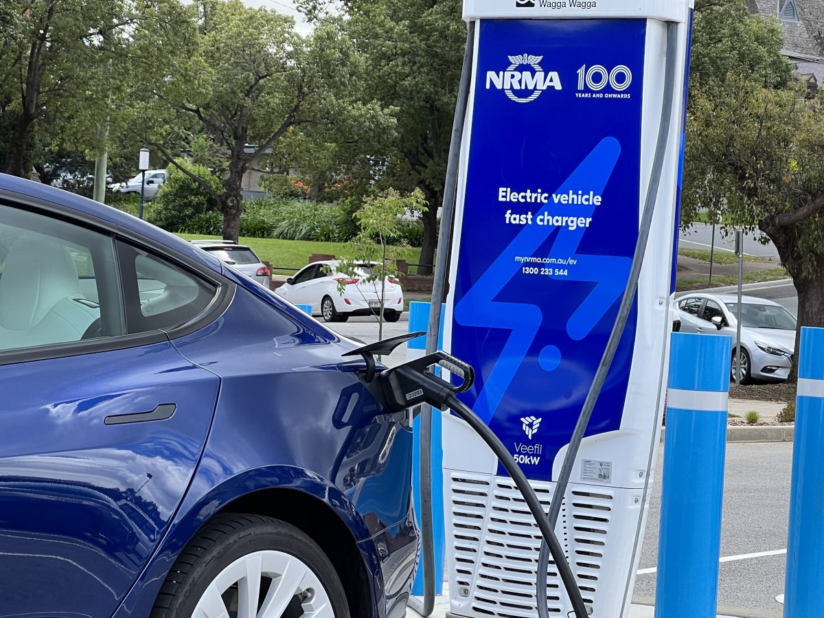 an electric car charging