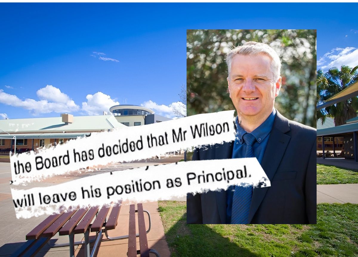 photo montage of school, principal and email quote