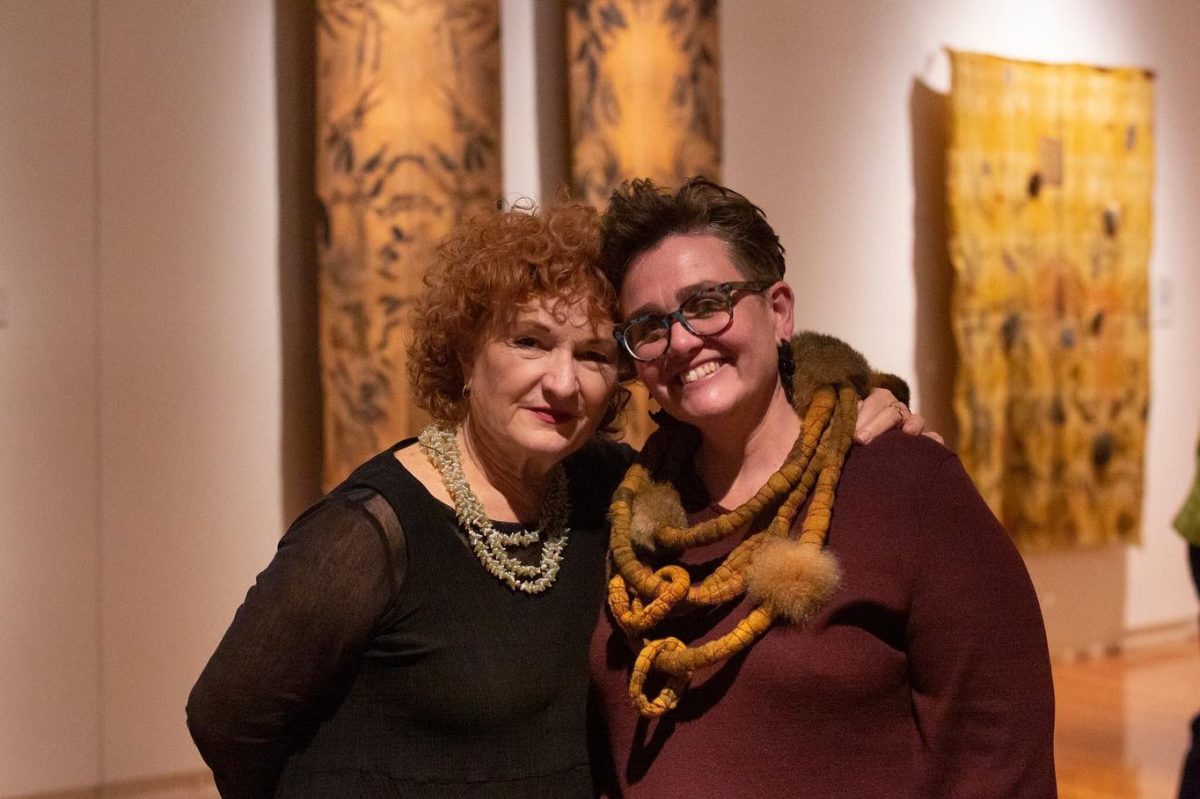 Artist Juanita McLauchlan (right) with curator Julie Ewington