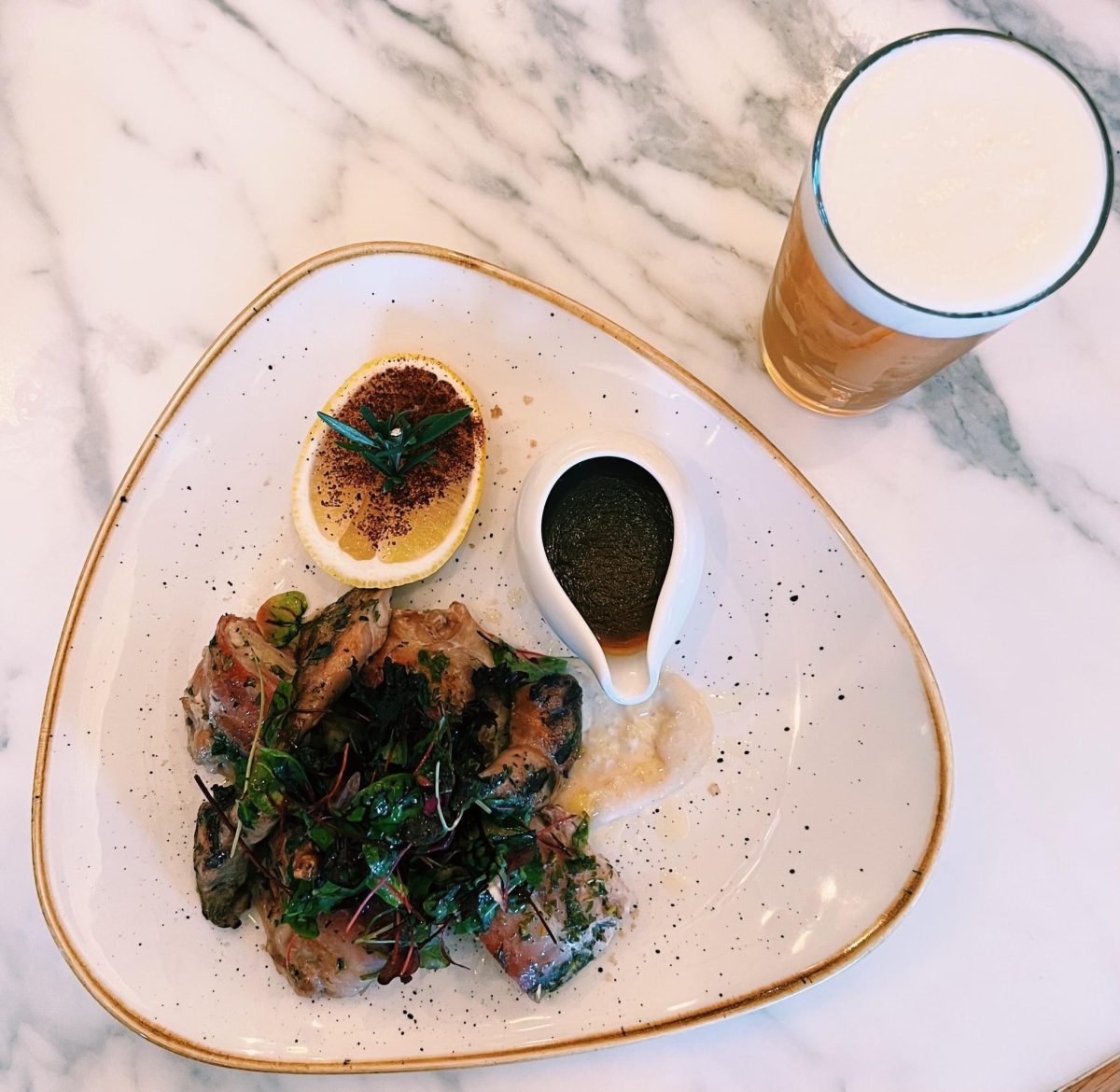 Quail dish with beer