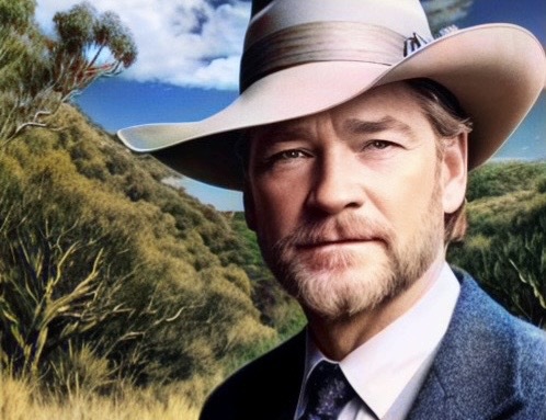 An artist's impression of Gilderoy Lockhart during his supposed visit to Australia.