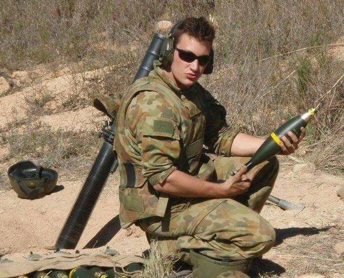 Jarryd Goundrey specialised in mortars during his time in the Army. 