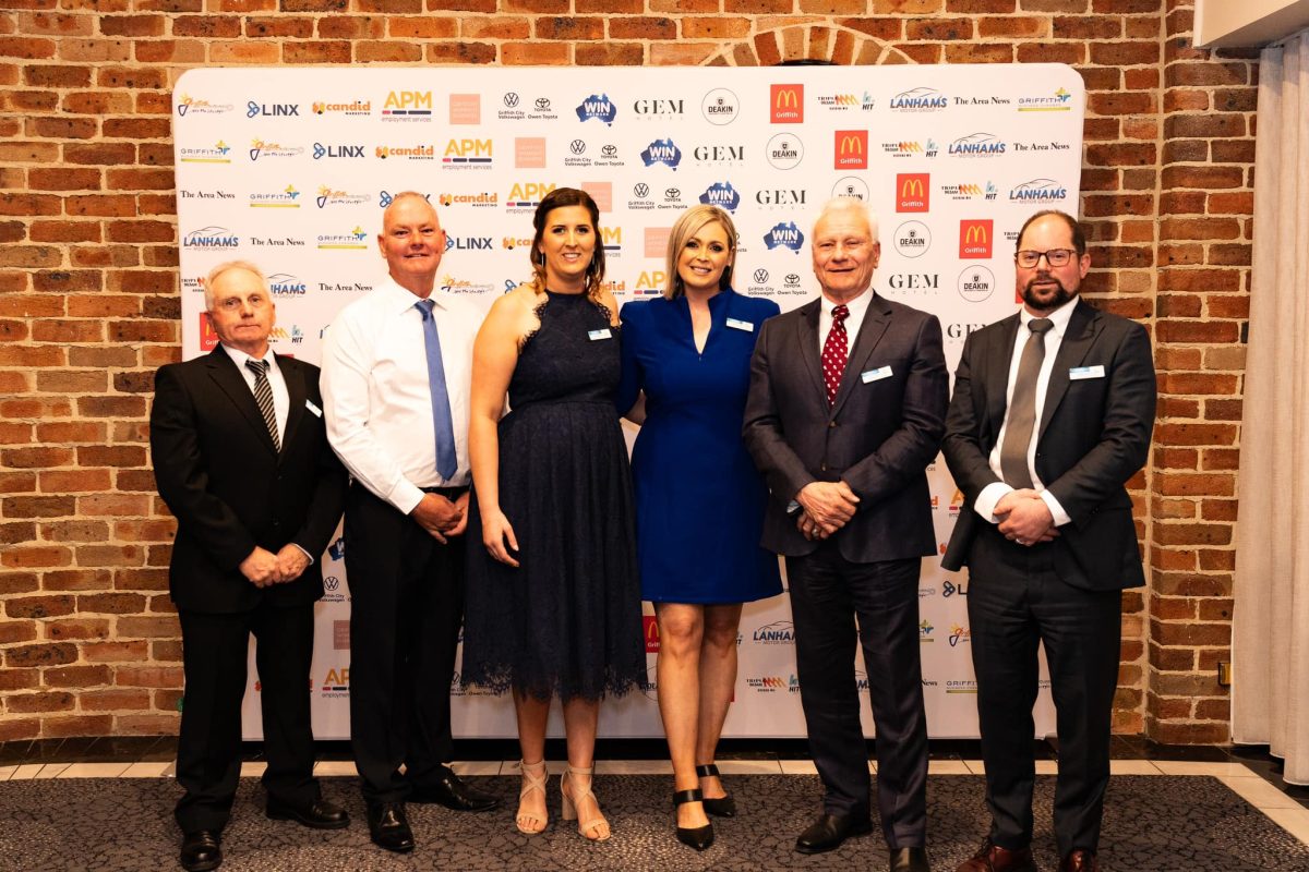 Griffith Business Chamber team pose for awards night