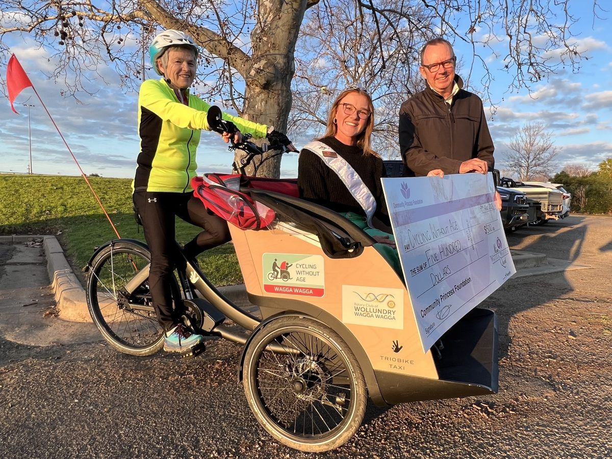 Community Princess Haylee Birkinshaw gets on board with a grant for Cycling Without Age. 