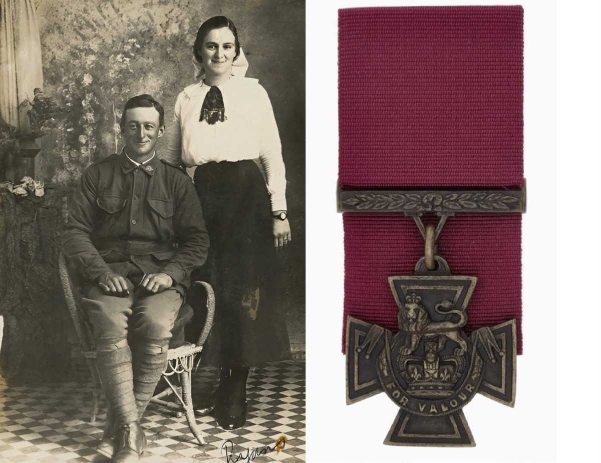 Australian soldier, woman and medal
