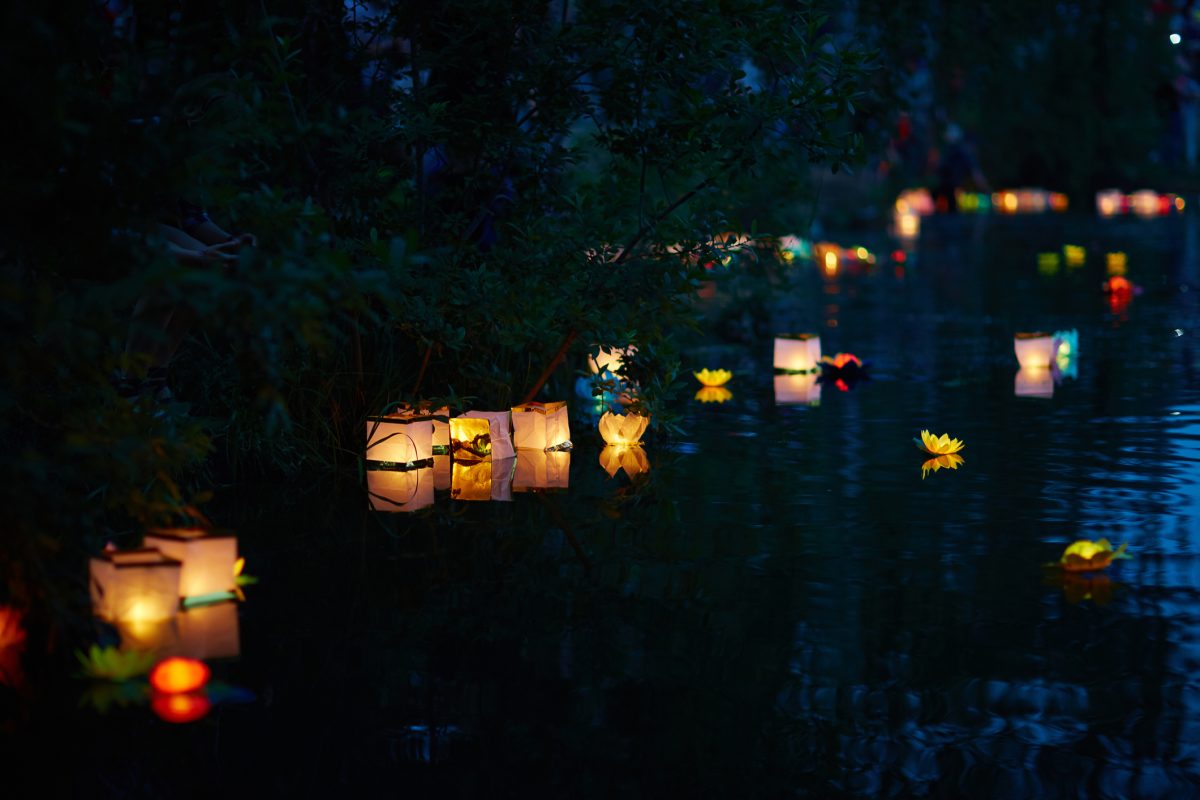 Lanterns on water