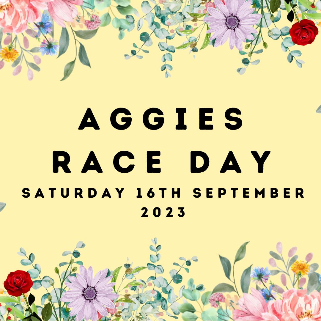 Aggies Race Day poster.