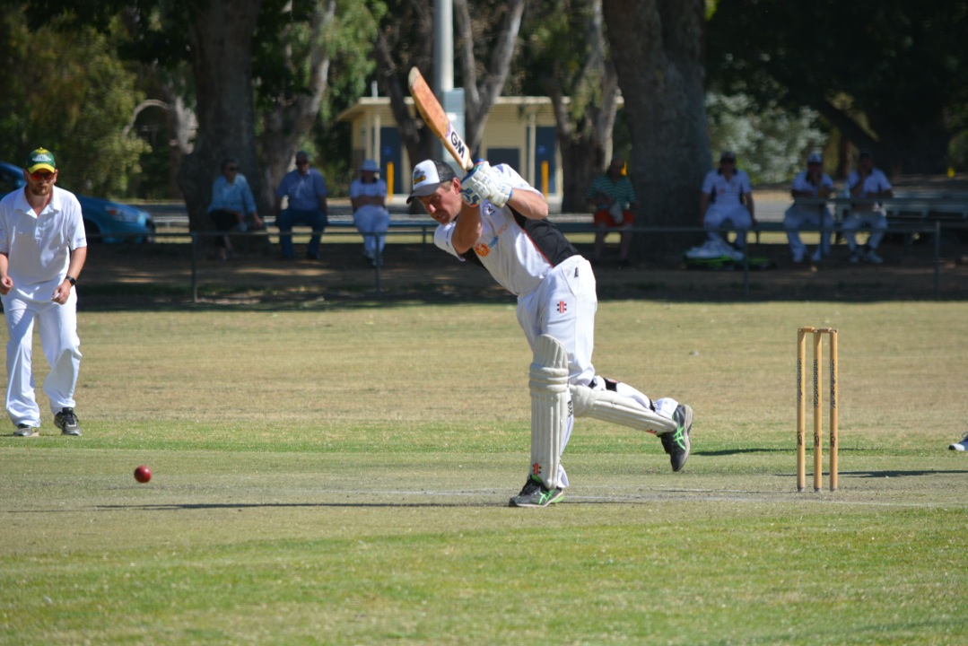 cricket batsman playing a shot