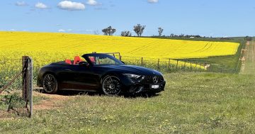 The Riverina is popping right now, and what better way to enjoy it than from inside a V8 Mercedes drop-top?