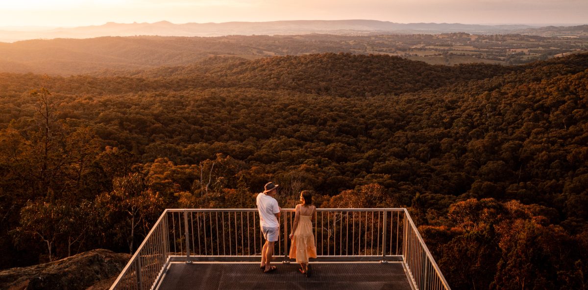 man and woman at national park lookout