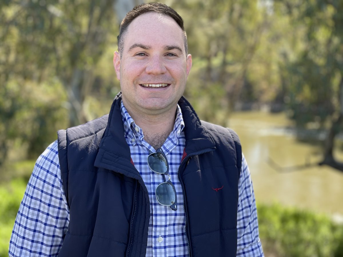 Ryan Smith, Director at PRD Wagga in front of Murrumbidgee River