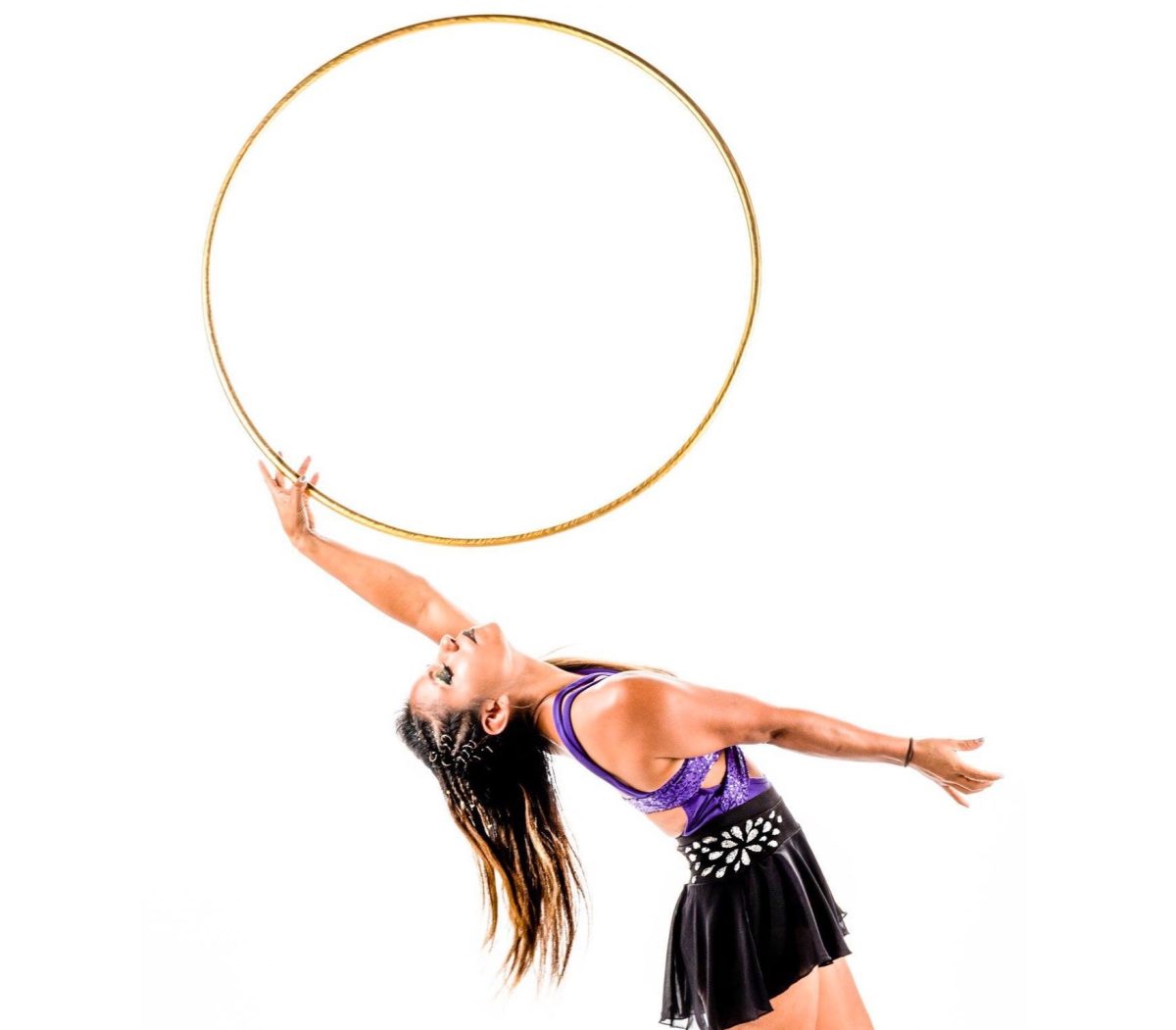 circus artist with hoop