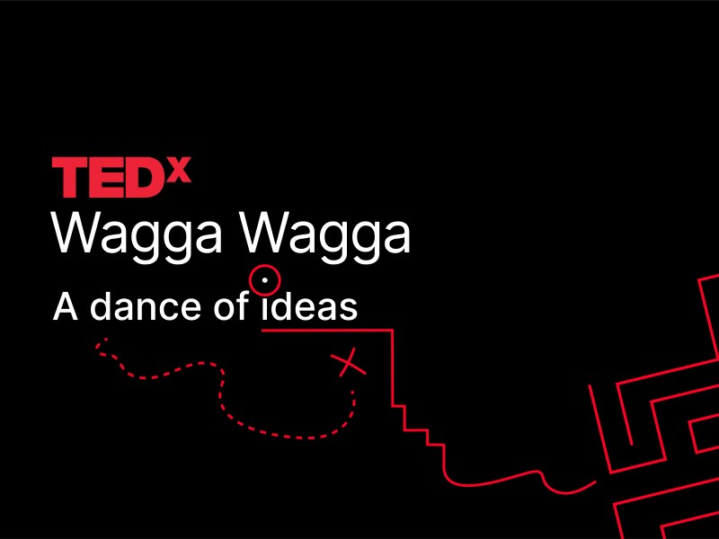 TEDx logo advertising the Wagga event.