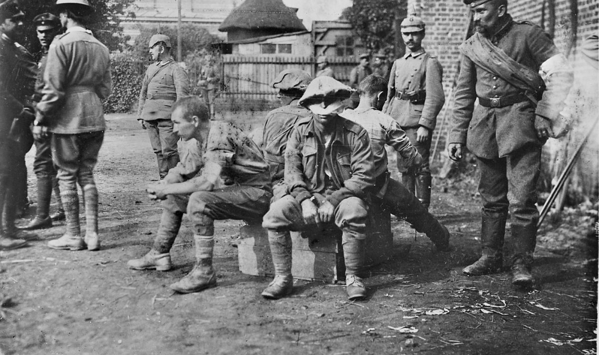 Wounded Australian prisoners of war after the battle of Fromelles in 1916. 