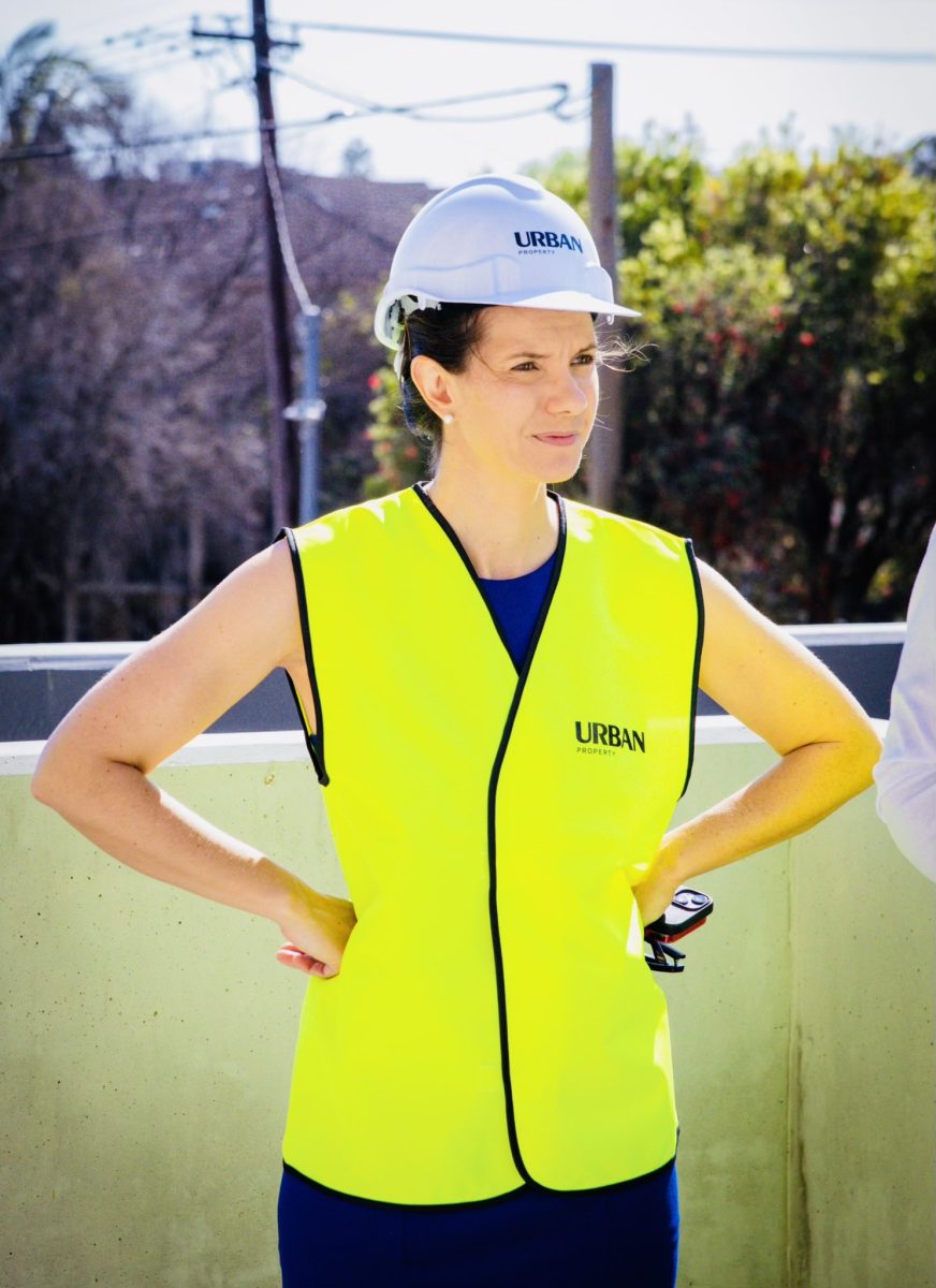 Rose Jackson in a hard hat 