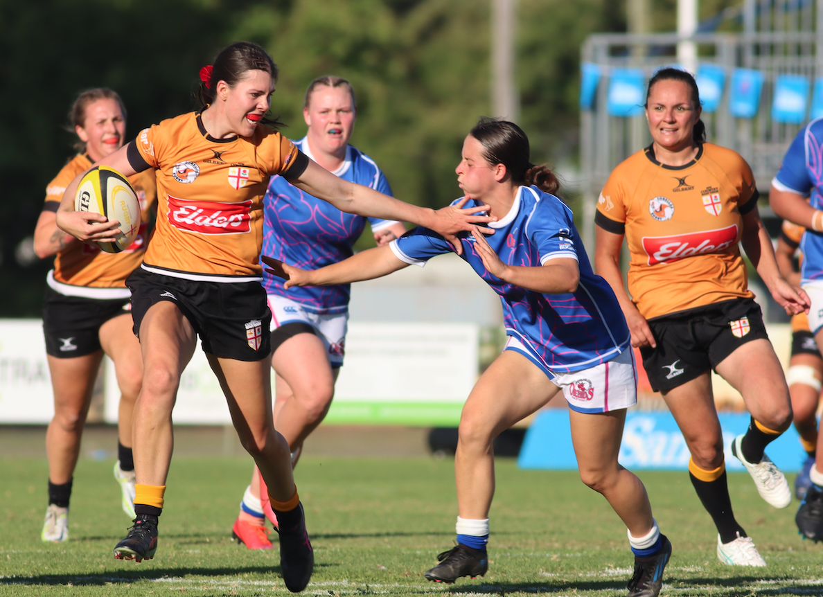 Clare Harpley in action for the NSW Country Corellas at the Santos Rugby Festival. 