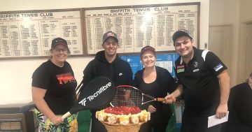 Griffith tennis champions crowned in shadow of 132-profiterole strawberry pie trophy