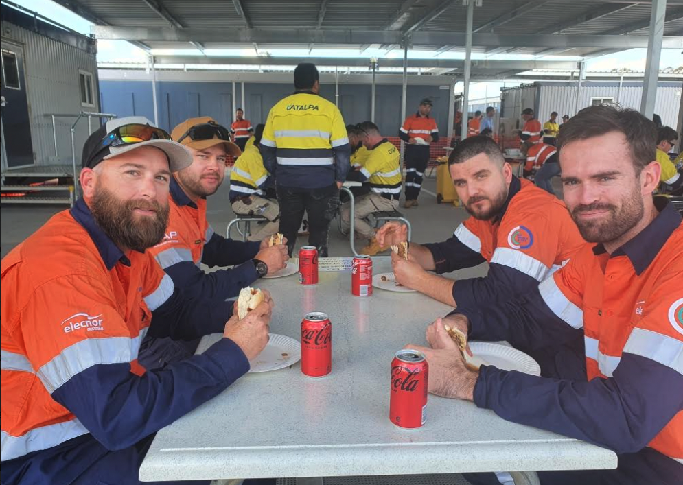 energy company workers lunching