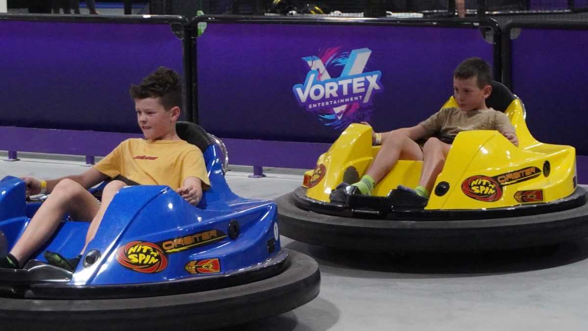 Children having first try of the bumper cars at Vortex