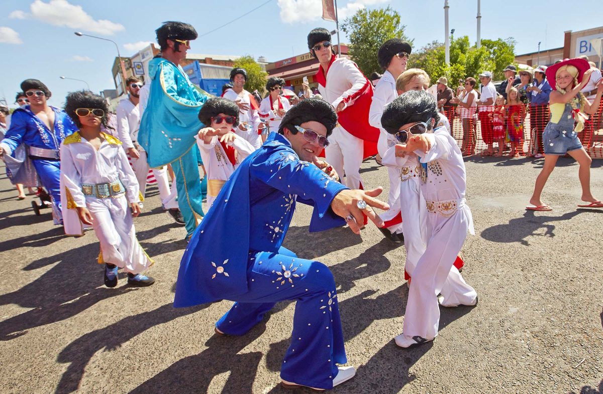 As many as 25,000 visitors celebrate Elvis in Parkes each year.
