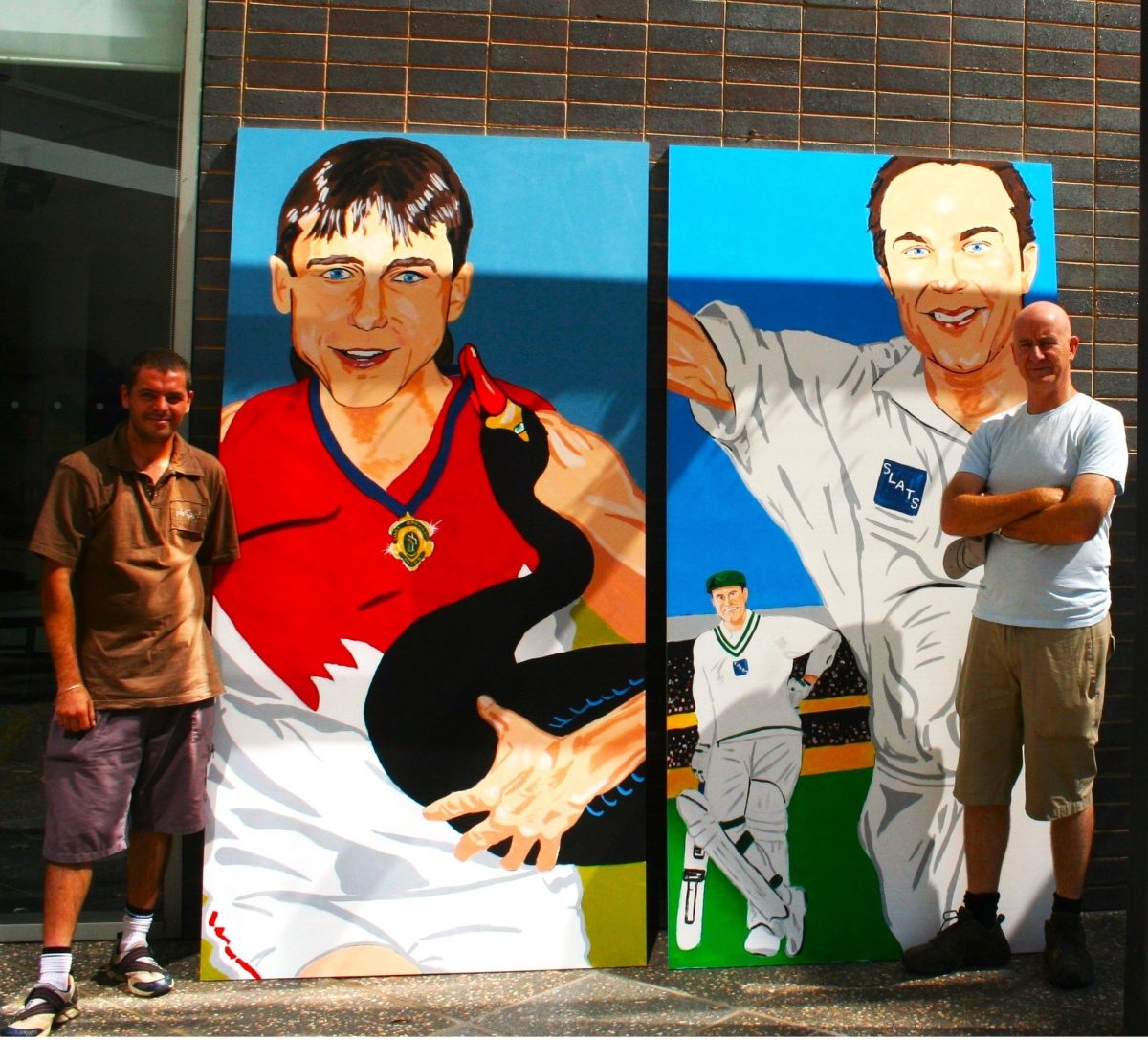 Melbourne artist Tony Sowersby (right) painted the popular murals in 2008. 