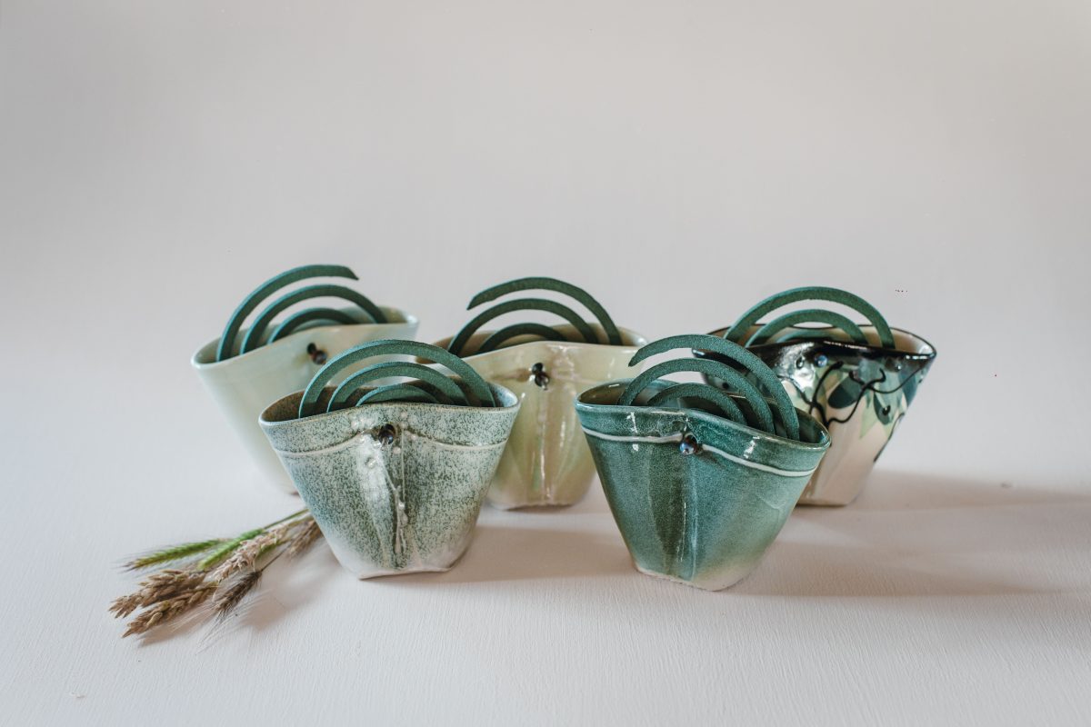 One of Kerrie Docker's most popular pieces is the beautiful mozzie coil holder. 
