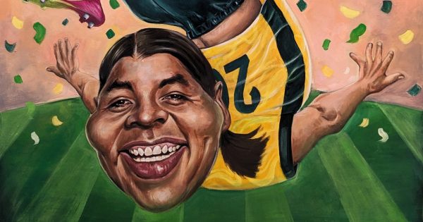 A backflipping Sam Kerr and an image that bowled over millions headline Bald Archy art show