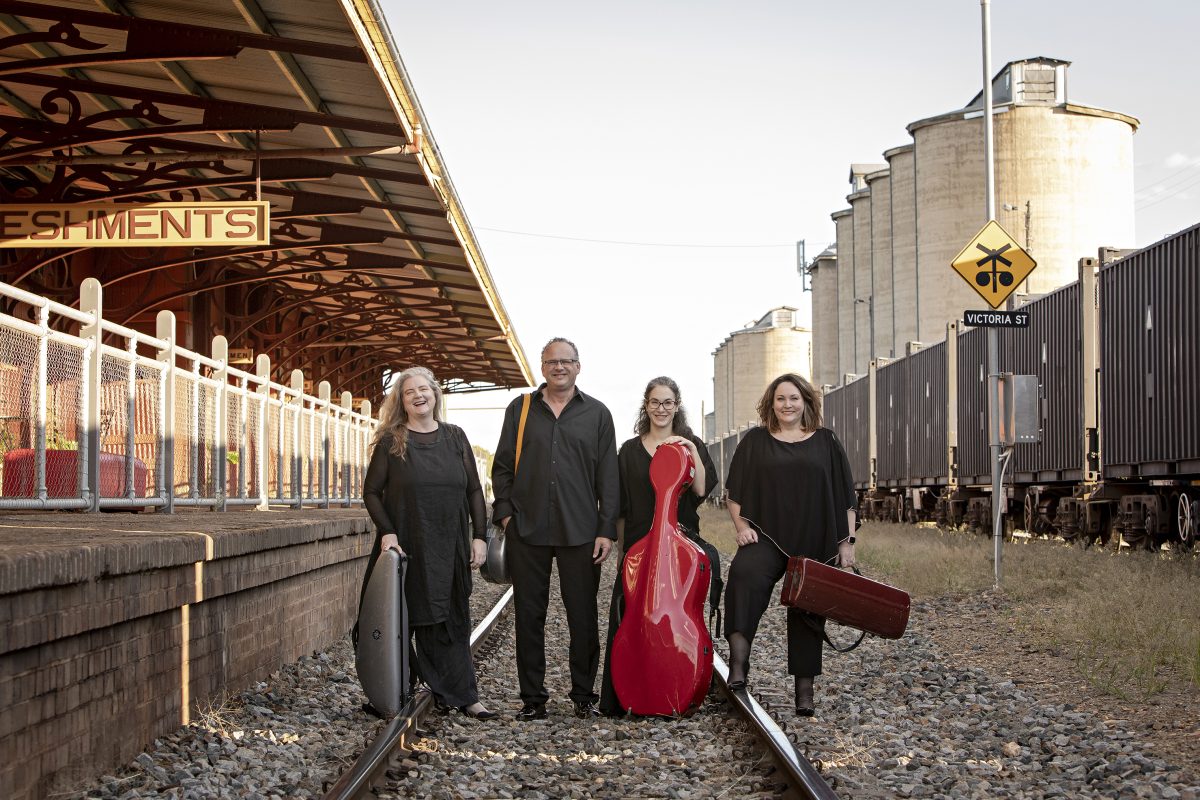 Acacia Quartet on railway tracks 