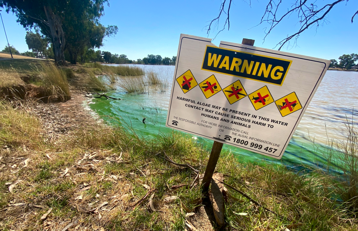 lake warning sign