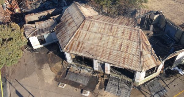 Abandoned Riverina service station destroyed in an overnight inferno being treated as suspicious