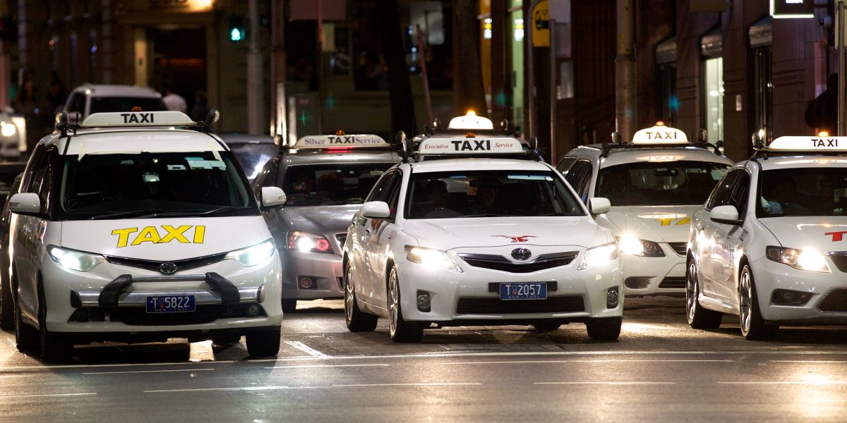Row of taxis 
