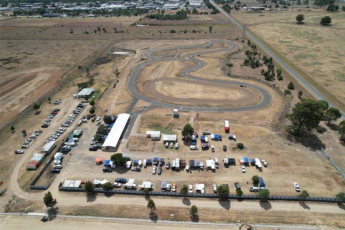 An aerial view of the track drivers will be racing 