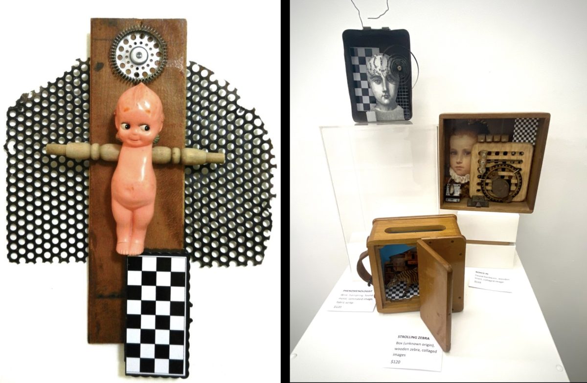 Carol Slatterly's assemblage art is full of quirky suprises. 