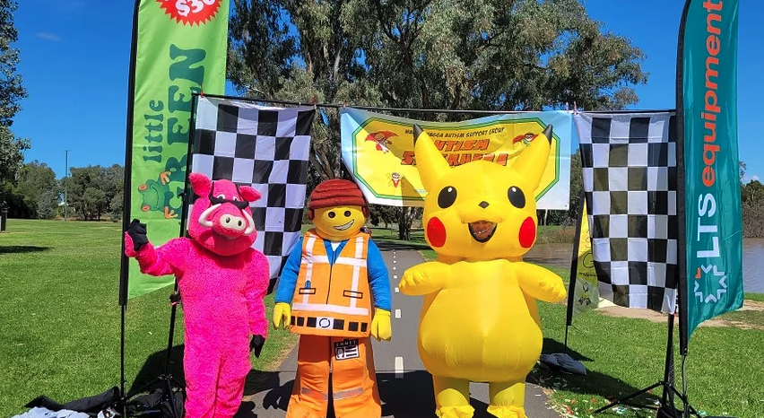 The Hog, Emmet and Pikachu are just some of the characters you might encounter at Wagga's Superhero Walk.