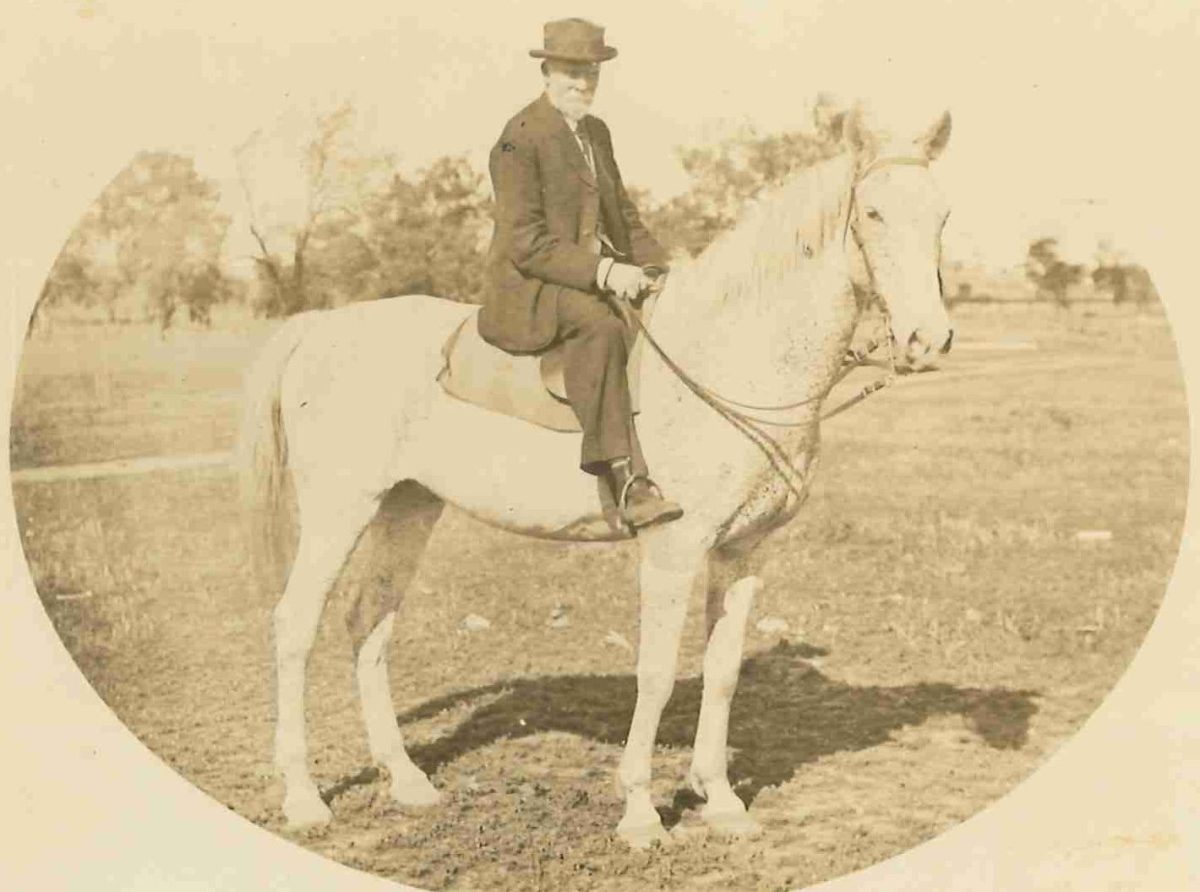 James Gormly on horseback from the Gormly Family Collection.