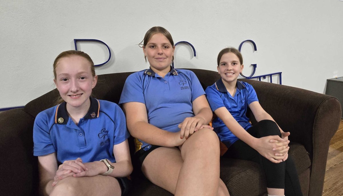 Turvey Park Girl Guides and the Biggest Morning Tea organisers Mia Nicholls, Abby Byron and Nicola Baaten. 