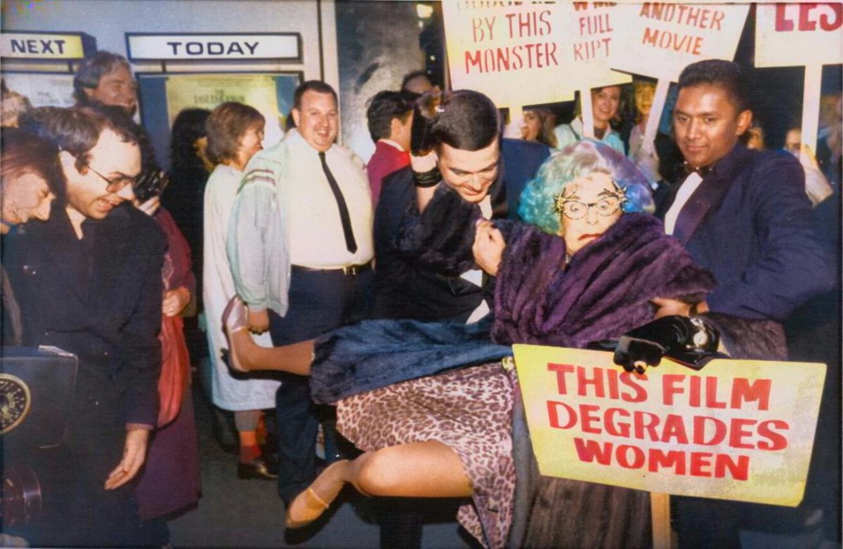 person being removed from film screening