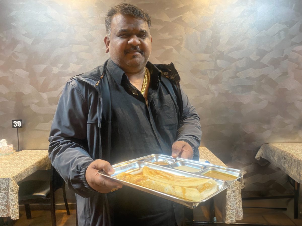 Siva Reddy with a dosa. 