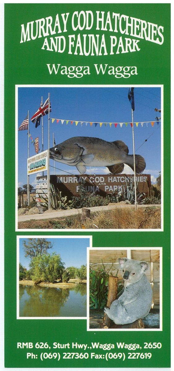 A 1990 brochure from the old Murray Cod Hatcheries and Fauna Park