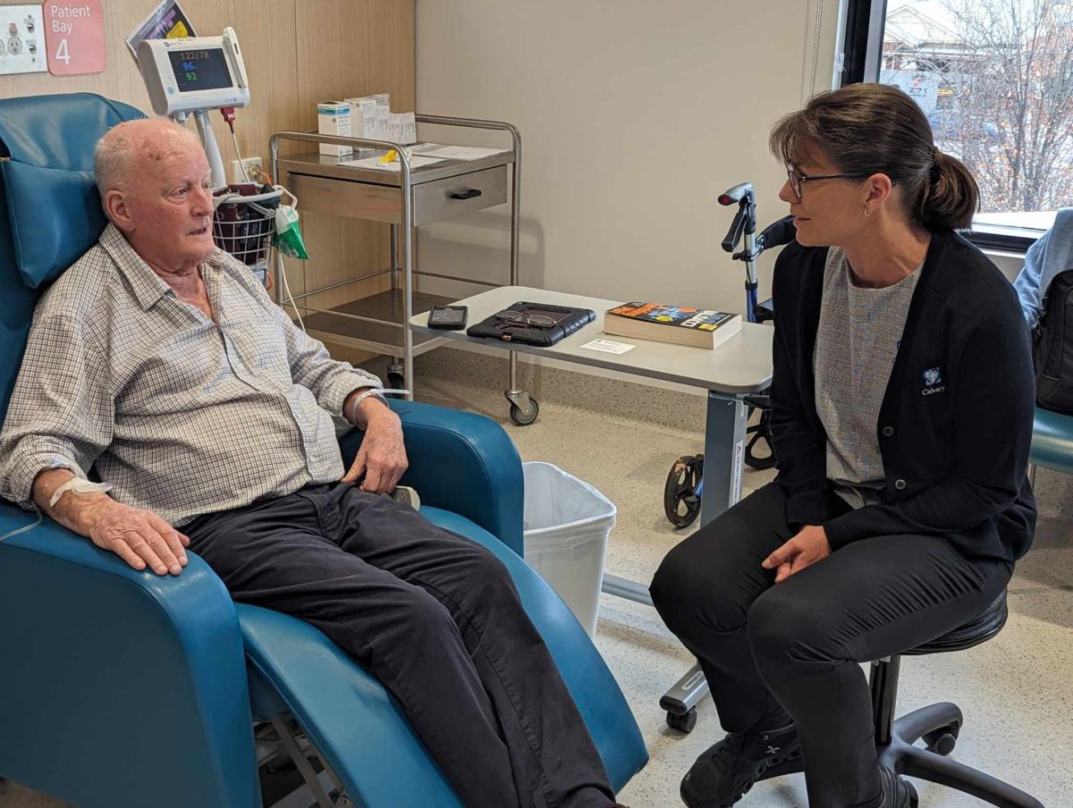 Milestone donor Margaret Devries has donated blood more than 300 times and this week got to meet Peter Douglas, one of the people her blood helped save.