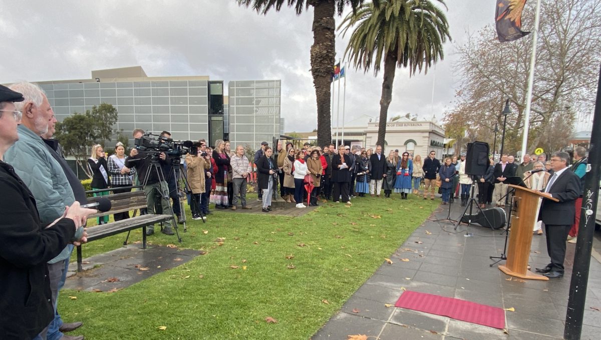 A large crowd of Peter Cox's friends, family and proteges gathered in the Civic Precinct for the unveiling.