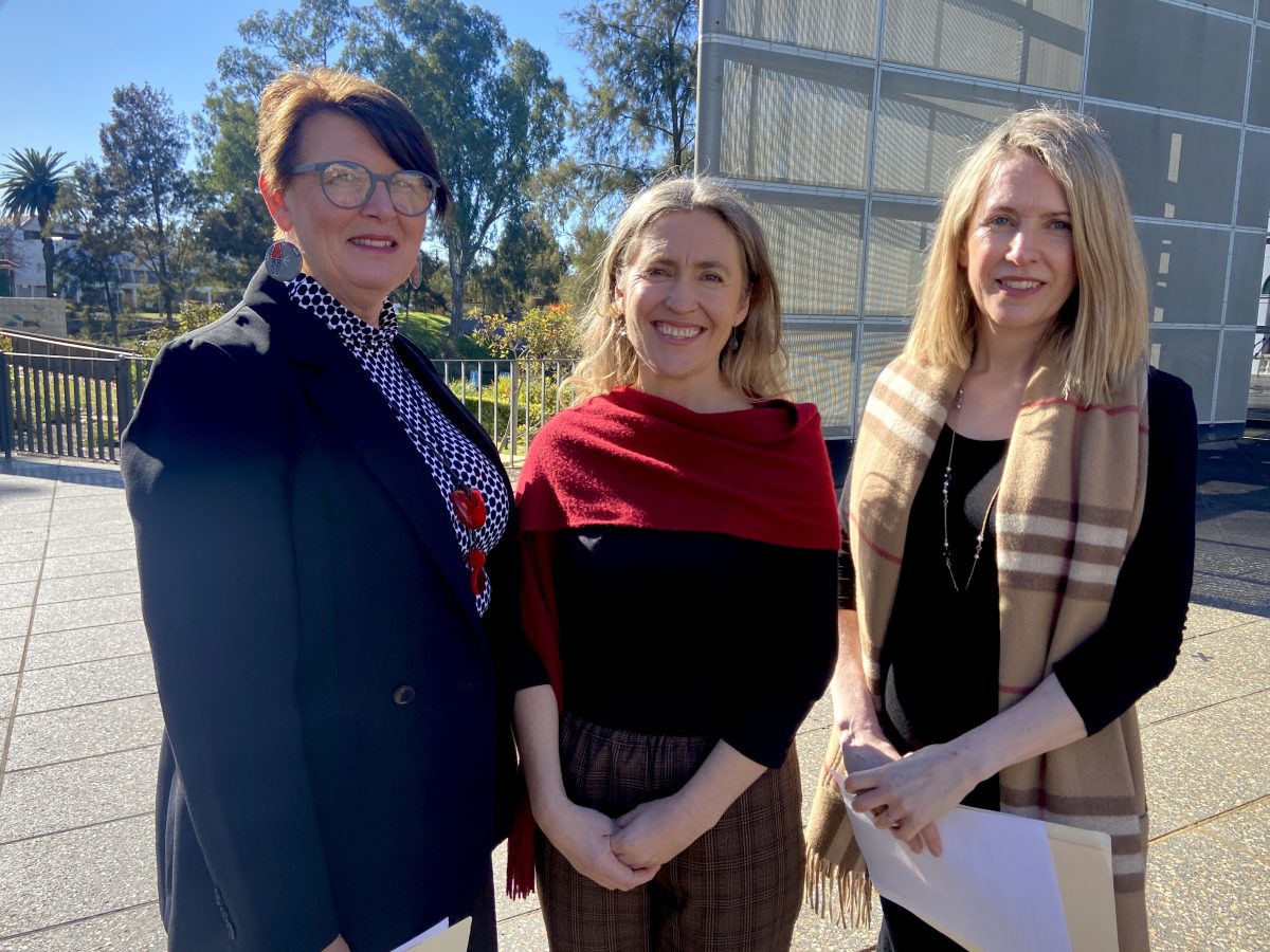 Anna Stephenson, Jemma Bailey and Dr Claire Higgins launched the new study in Wagga this week.