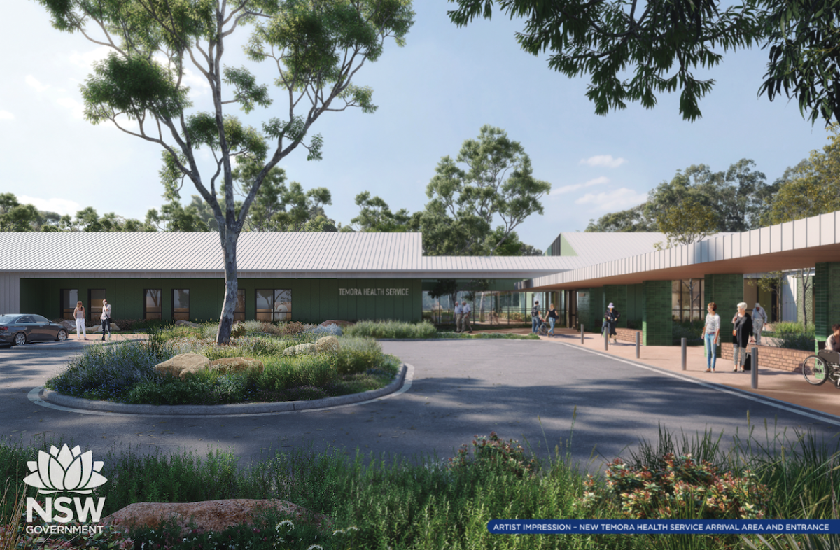 An artist's impression of the proposed redevelopment of the Temora Health Service facility.