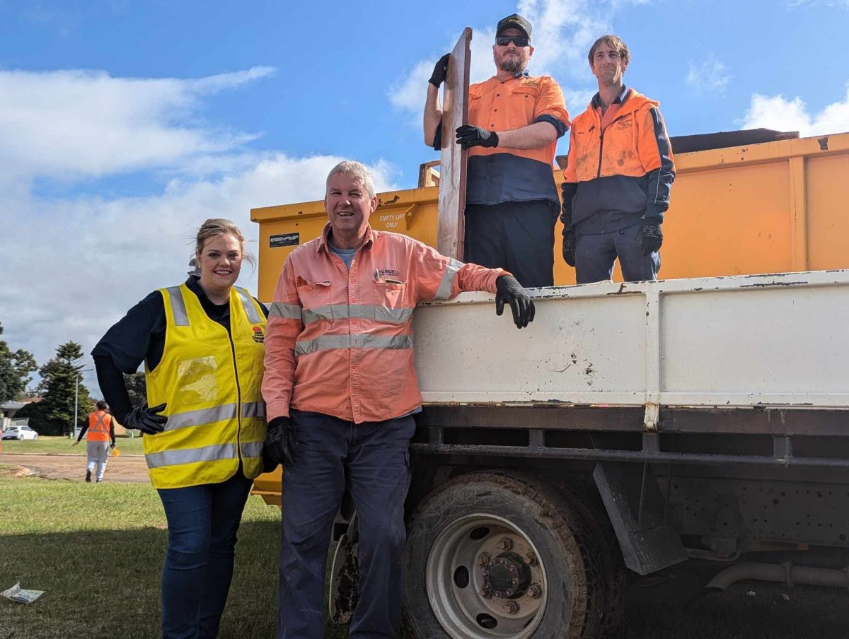 Homes NSW Community Engagement Manager Lynne Welch and staff at Smallmon Brothers Waste and Recycling helped Tolland residents clean up 69 tonnes of excess waste. 