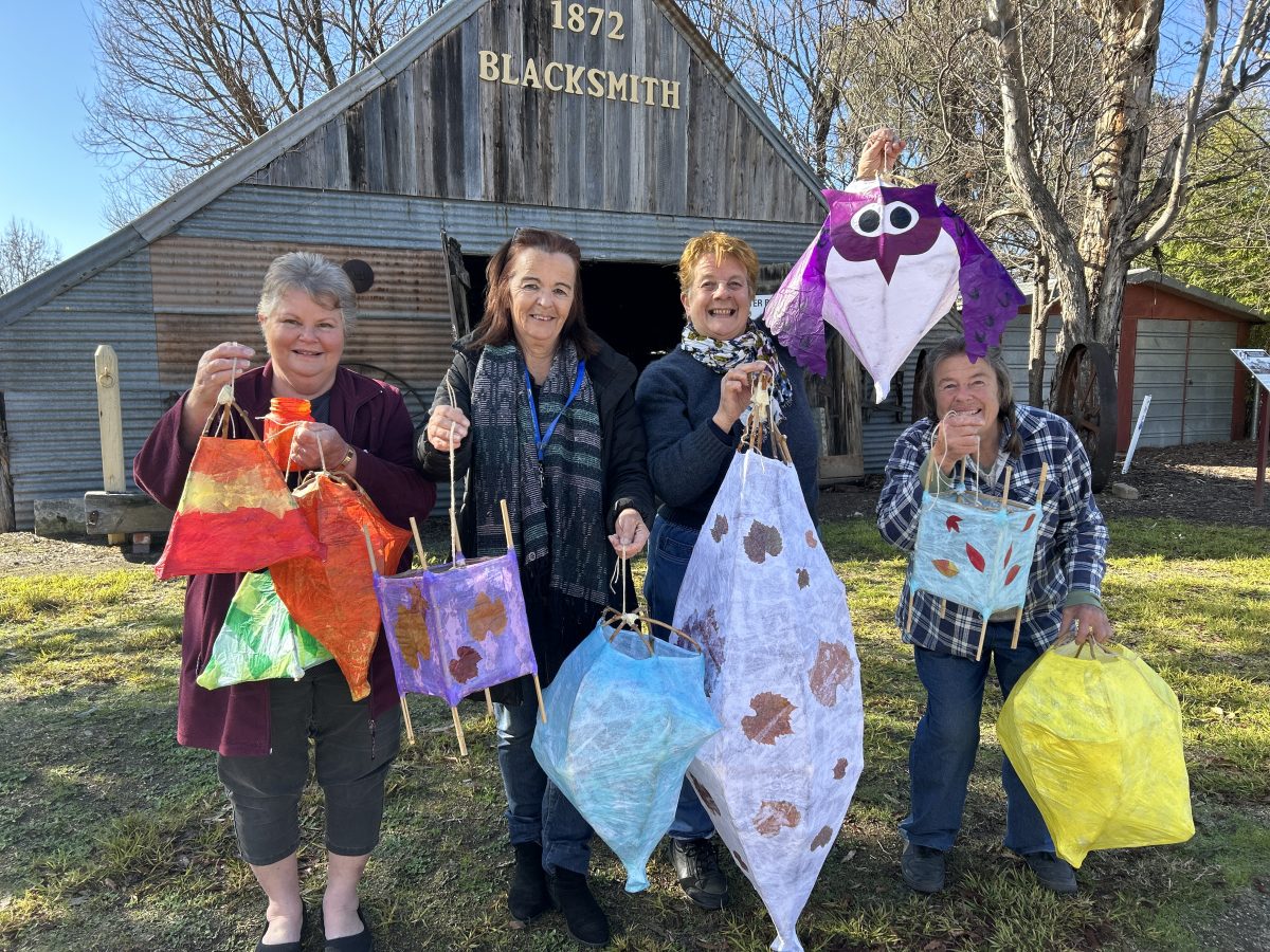 Museum volunteers Kerry, Deb, Margie and Helene have been perfecting the art of lantern making in preparation for the upcoming 'Illuminate our Heritage' festival in August.