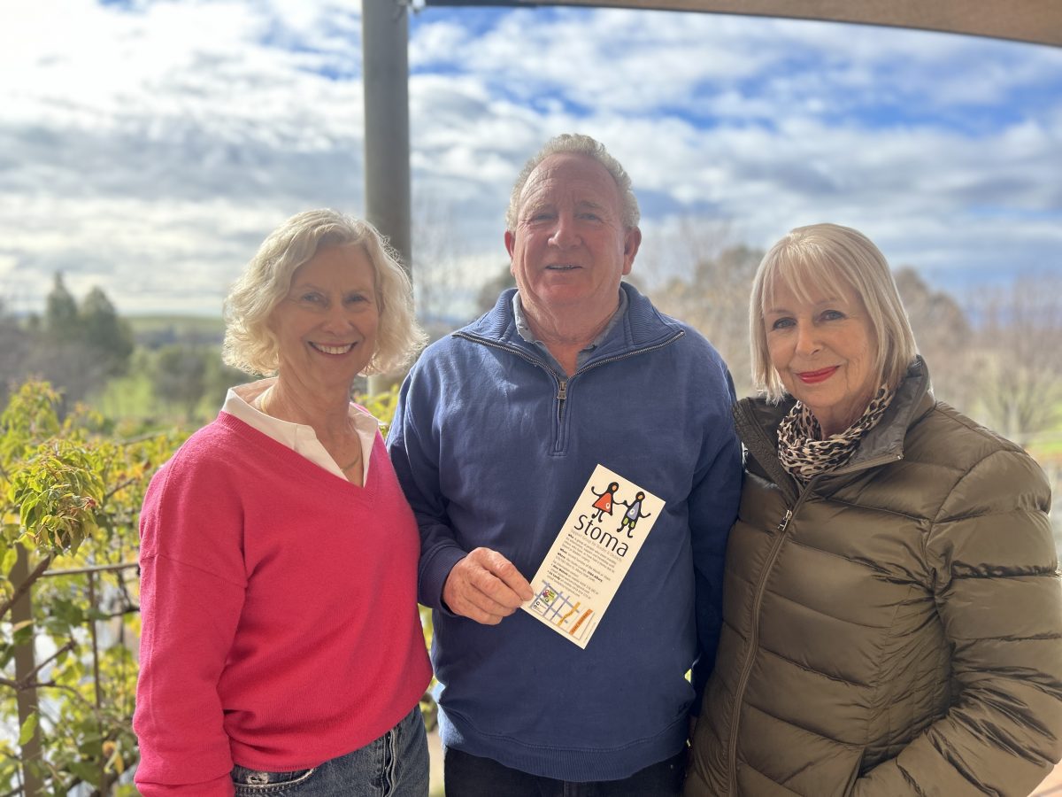 Cancer survivor Alex Watson (centre) with wife Marita (left) and good friend Liz Landy (right) are looking for others to join their 'ostomates' friendship and support group for people living with a stoma. 