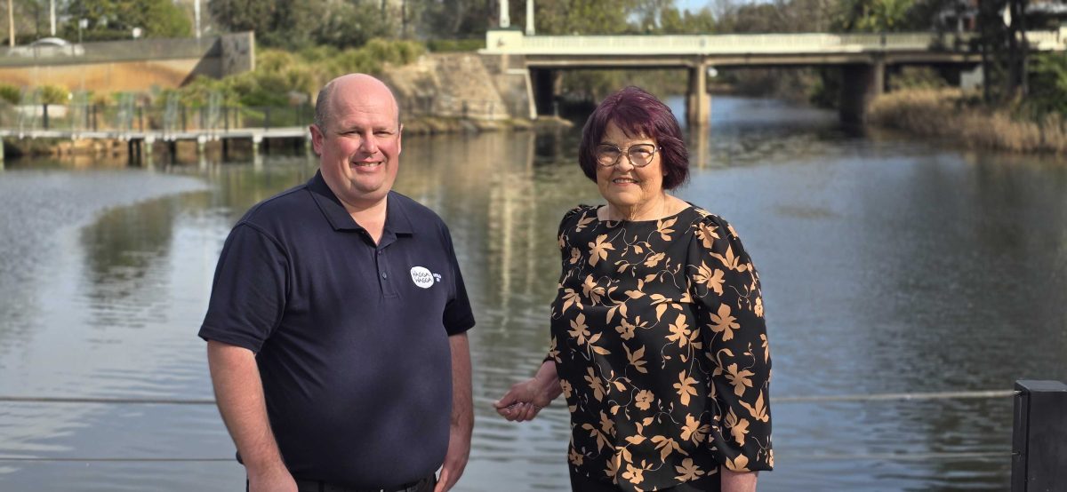 Chair of the Australia Day Awards Committee Mark Wetteland and Wagga Wagga 2024 Citizen of the Year Annette St Clair