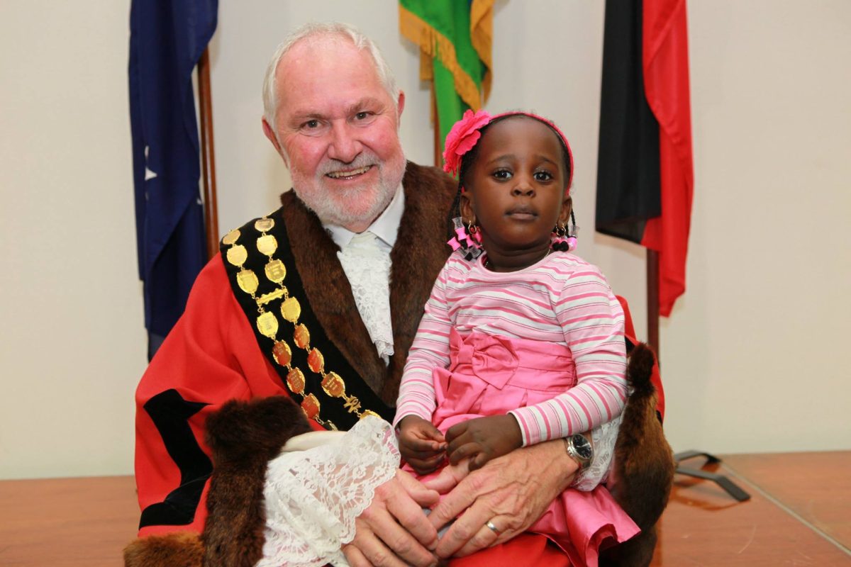 Rod Kendall during a citizenship ceremony. 