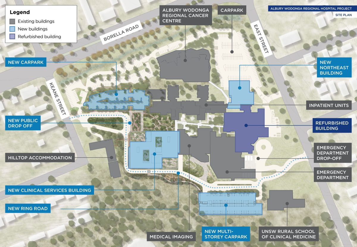 Concept design of hospital site plan