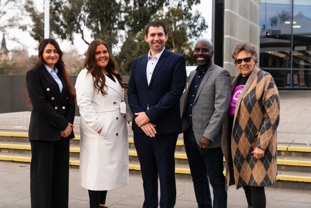 Midya Bari, Anna Gannon, Rory McKenzie, Sam Avo and Aunty Gail Manderson are Supporting Diversity.